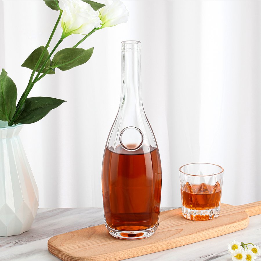 Round Whisky Gin Tequlia Brandy  Glass Bottle (2)