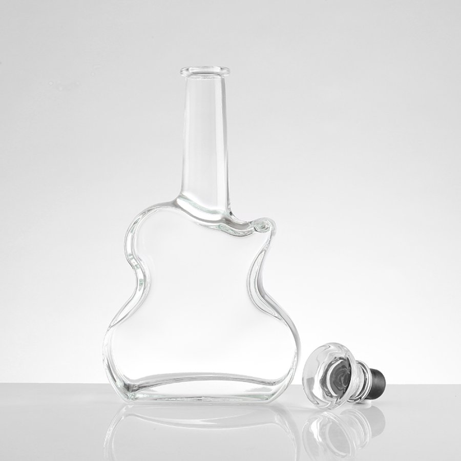 special design Guitar shaped glass bottle (4)