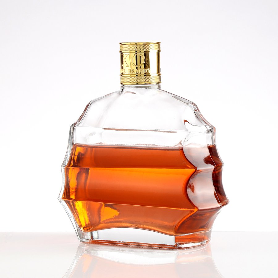 Flat 70cl special glass brandy bottle (7)