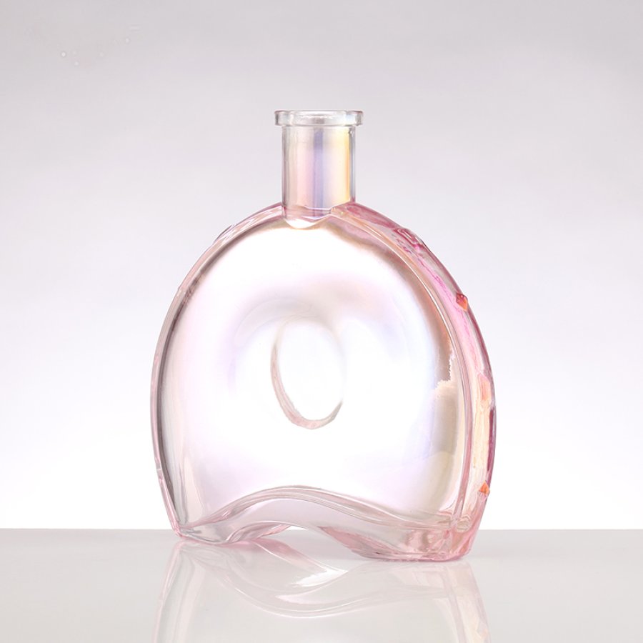 Pink Round Liquor Glass Bottle (2)