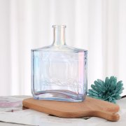 Blue Flat Square Glass Bottle (5)