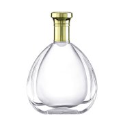 Transparent flat 700ml glass brandy bottle (4)