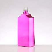 Pink Metallic Square Glass Bottle (2)