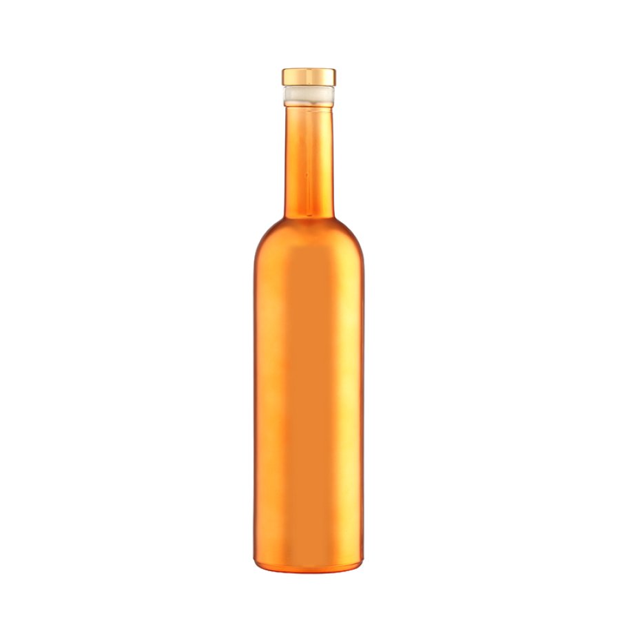 Orange Metallic Liquor Glass Bottle (6)