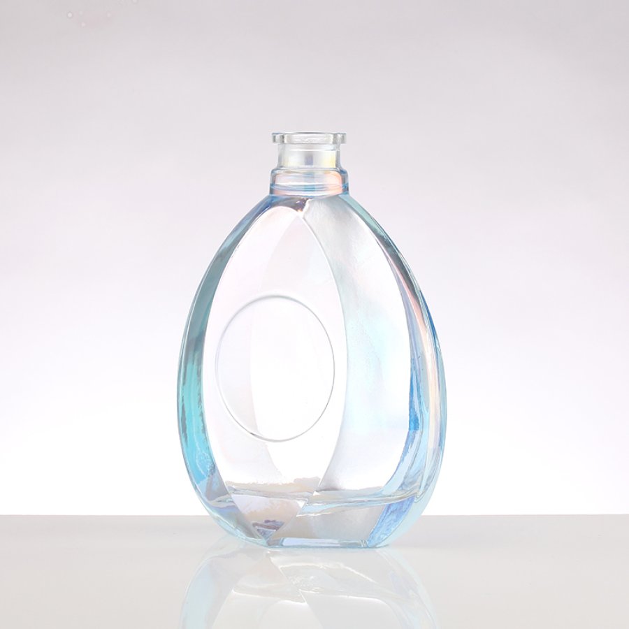 Blue Teardrop Liquor Glass Bottle (2)