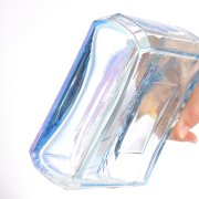 Blue Flat Square Glass Bottle (4)