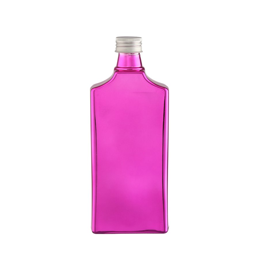 Pink Metallic Square Glass Bottle (6)