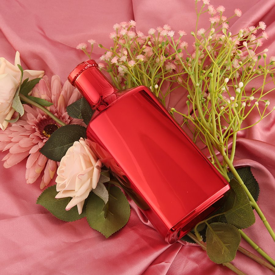 Red Metallic Liquor Glass Bottle (5)