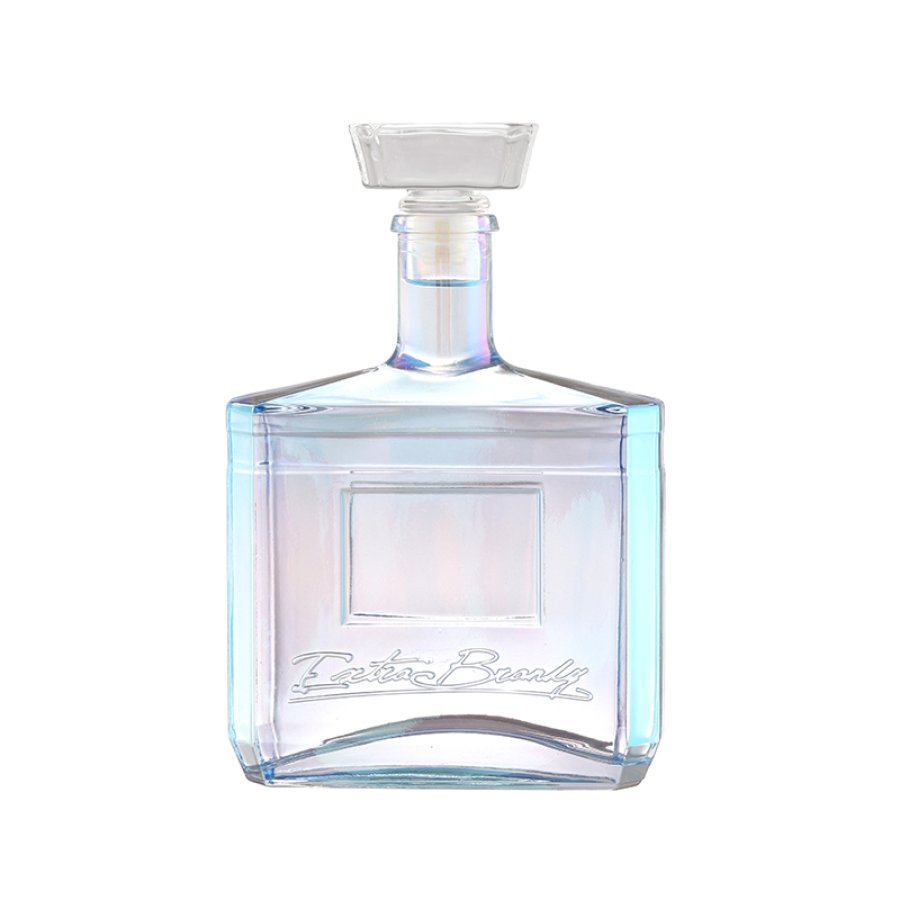 Blue Flat Square Glass Bottle (6)