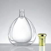 Transparent flat 700ml glass brandy bottle (5)