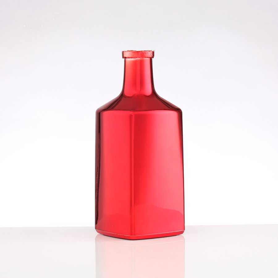 Red Metallic Liquor Glass Bottle (2)