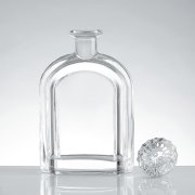 Luxury transparent 70cl flat liquor glass bottle (7)