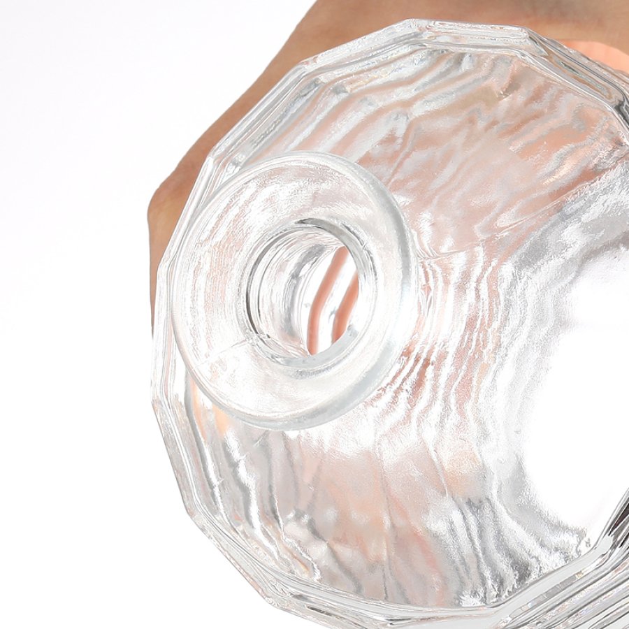 Layered ring texture glass spirit bottle (5)