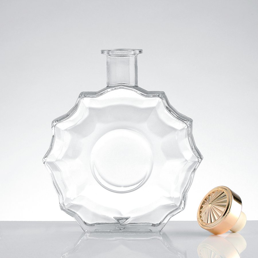 Unique shape Super Flint Glass Liquor Glass Bottle (5)