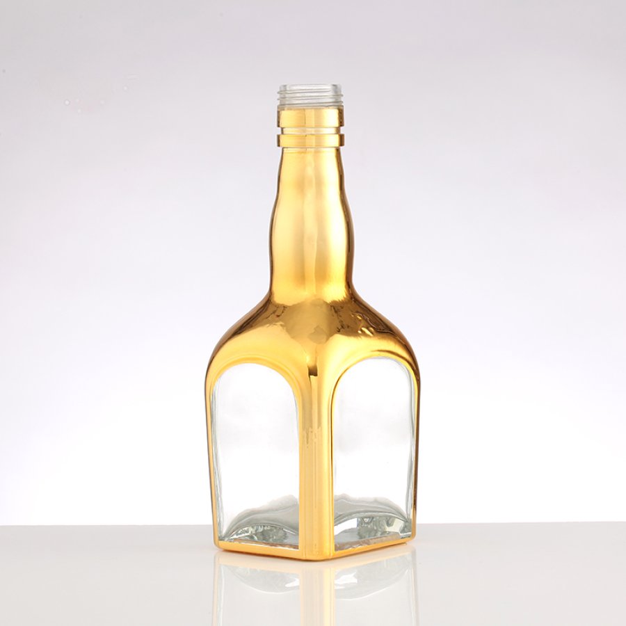 Gold Clear Liquor Glass Bottle (2)