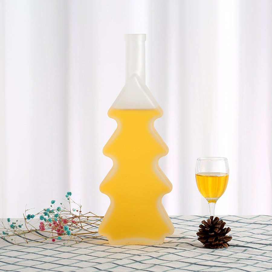  500ml Tree shape Frosted Glass bottle (1)