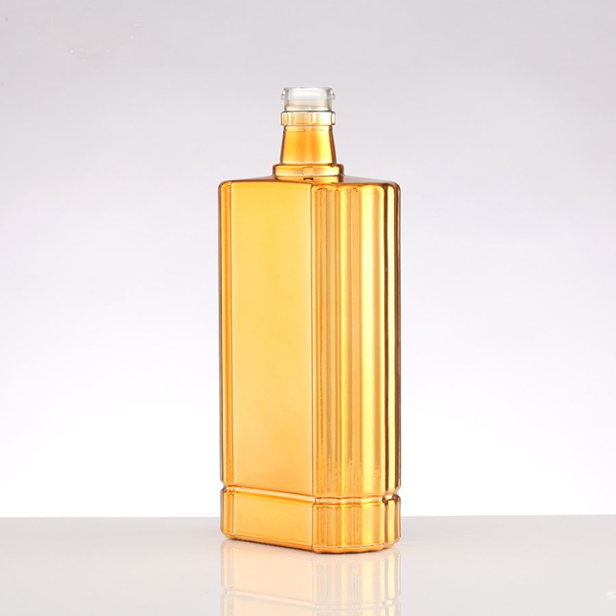 Golden Flat Spirit Glass Bottle (2)