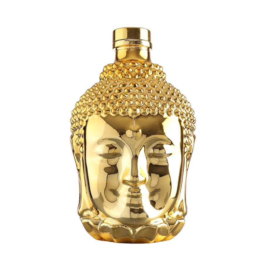 Golden Buddha head Whisky Liquor Glass Bottle (8)