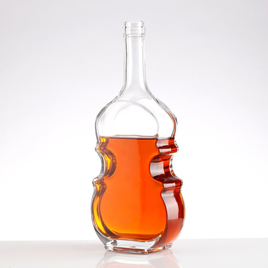 Unique violin shaped 700ml glass whisky bottle (7)