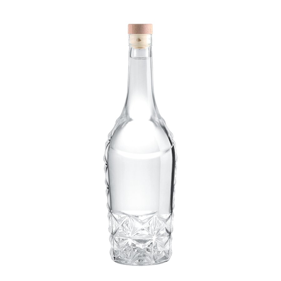 Diamond Carved 750ml custom spirit Glass Bottle  (3)