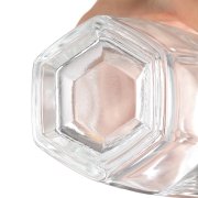 Hexagonal glass bottle with oblique shoulder (6)