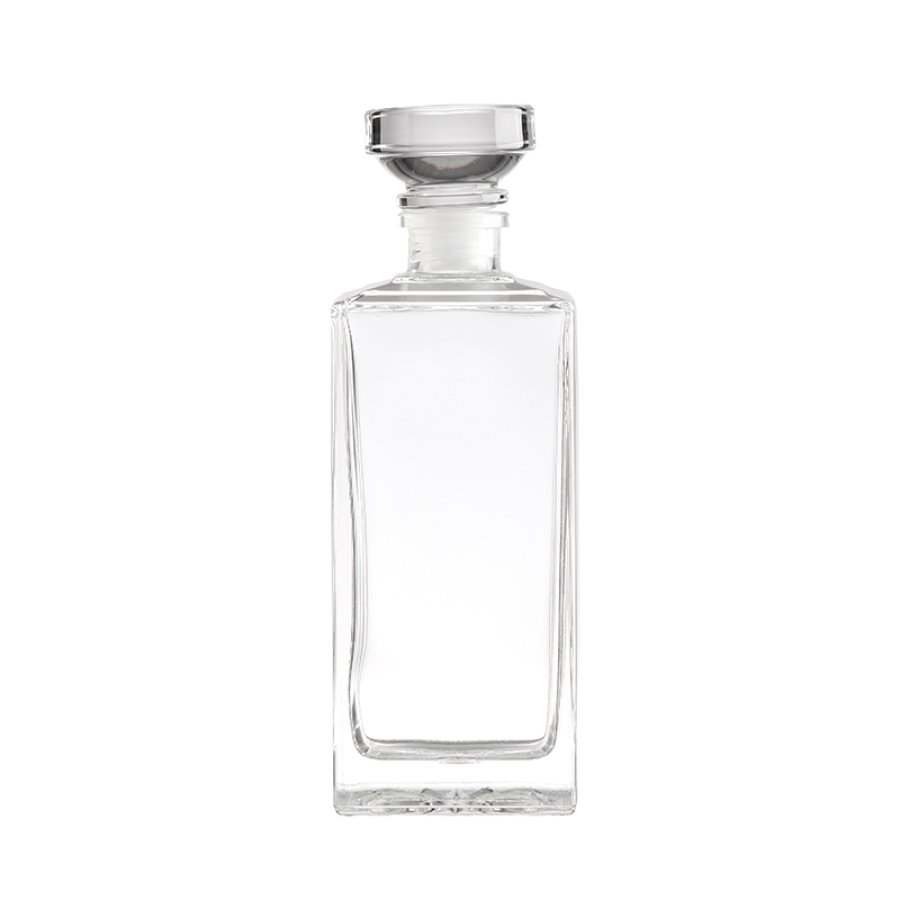 Short neck square liquor glass bottle (2)