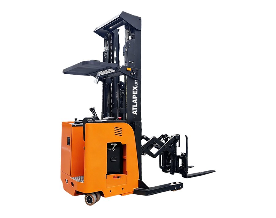 Electric Double Scissor Reach Truck Forklift (Side Stand-on)  — 1T, 1.6T