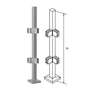 Square balustrade post - Corner