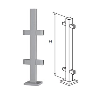 Square balustrade post- Middle
