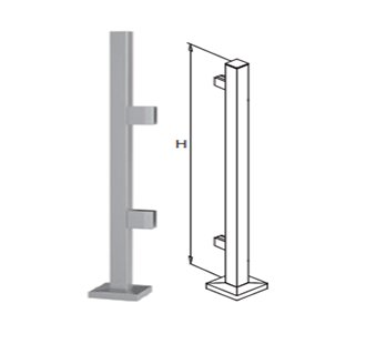 Square balustrade post- End