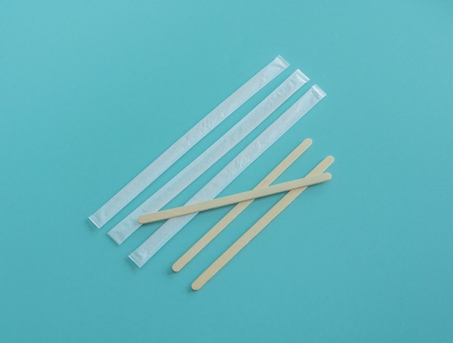 178mm individually Wrapped Wood Stirrer