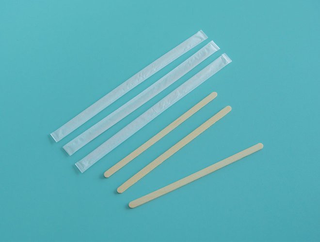 160mm individually Wrapped Wood Stirrer