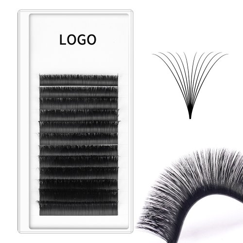 Custom Logo Label Mega Volume Easy Fan Lash Extensions 0.03mm