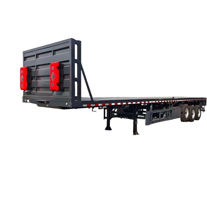 Tri-axle Faltbed Semi Trailer With Front Board