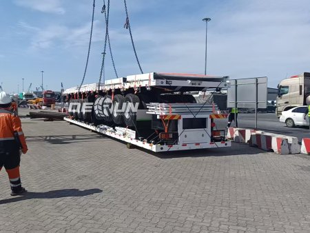 Many Trailers Are Being Shipped To Various Countries At The Port