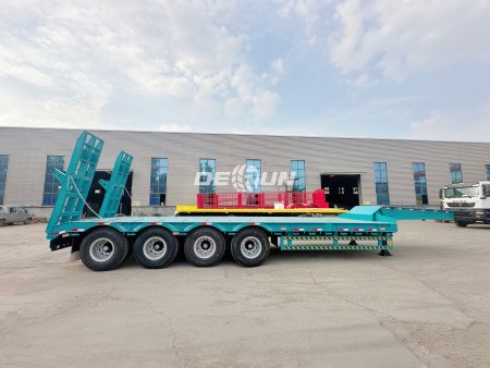 Four Axles Lowbed Semi Trailer Will be Shipped to Guinea for Heavy-duty Transportation