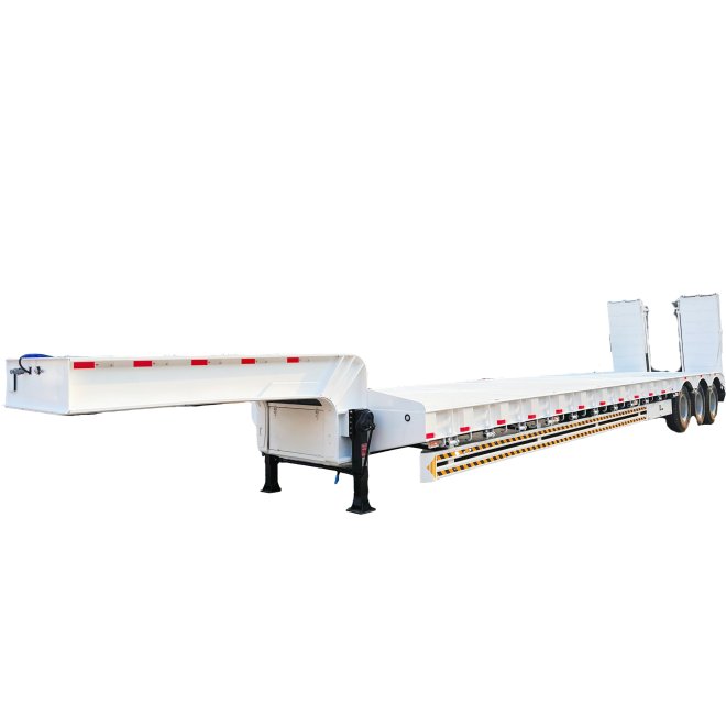 3 Axle Hydraulic Lowboy Semi Trailer 