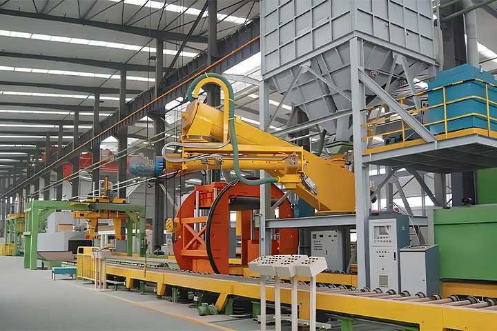 Self-hardening resin sand casting production line