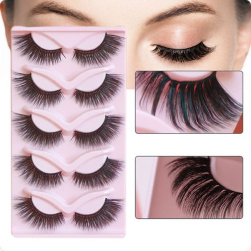 5 Pairs Fluffy Colorful Cat Eye Lashes