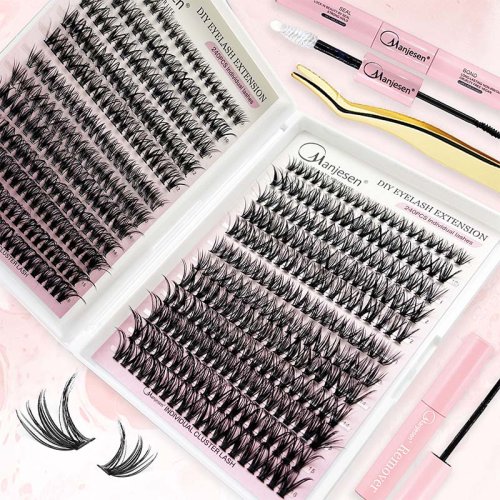 Wholesale 12 14 16 18 Rows Lash Clusters Private Label Hand Made Fan Eyelash Extensions Individual  Lash Clusters