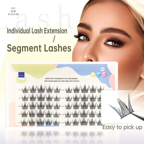 Wholesale Lashes private label DIY eyelash clusters 3D Faux Mink Silk Segmented Pre-cut Segments Lash Extensions Custom Kit