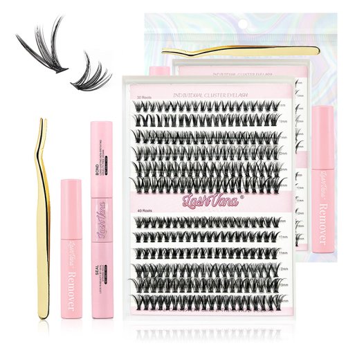 Wholesale Vendor Volume Natural Lashes Mixed Lengths 240pcs 280pcs 9 mm to 16 mm D curl Lash Clusters DIY Lash Kits