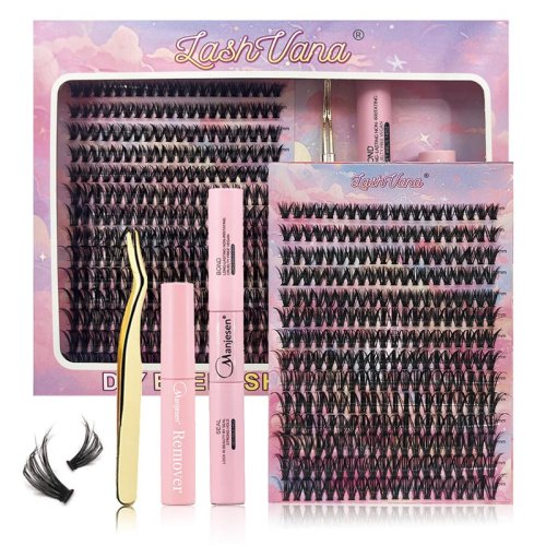 Wholesale Customized Vegan Hybrid Cheap Easy Wear DIY Lash Clusters Packaging Custom DIY Eyelash DIY Lash Extensions