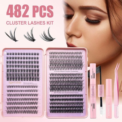 New product fan cluster eyelashes diy lash extension kit Private label vegan individual cluster lashes diy segment lash kit