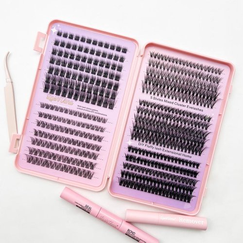 Wholesale cluster lashes mink fur Individual Eyelashes Private Label DIY segment lashes Cluster kit Eye lashes Clusters vendor
