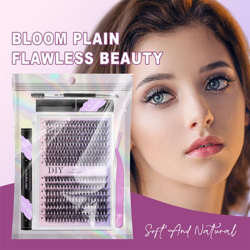 Private label vegan pre cut segmented eyelashes factory wholesale cluster lashes diy lash extension kit