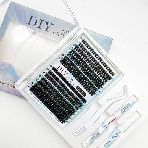 LASHVANA New Private Label Individual Faux Mink 3d Effect Lash Segment Natural Cluster Lashes DIY Eyelash Extension Kit