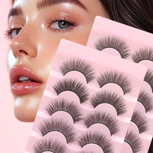 Fluffy Curved False Eyelashes - Natural Look & Reusable