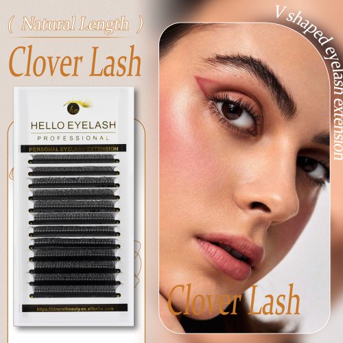 Clover V-Shaped Eyelash Extensions - Natural Length