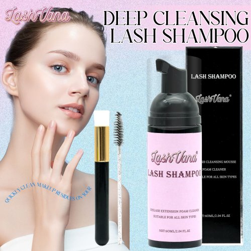 Lash Shampoo Kit - Eyelash Extension Cleanser Foam with Brushes